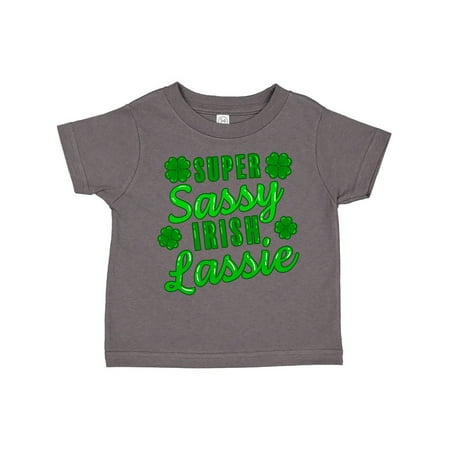 

Inktastic Super Sassy Irish Lassy with Green 4 Leaf Clovers Gift Toddler Boy or Toddler Girl T-Shirt