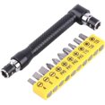 thumbnail image 1 of Right Angle Screwdriver, Curved Screwdriver, L-Shaped Wrench, with 10 Bits for Construction Workers, 1 of 4