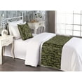 thumbnail image 2 of Forest Bed Runner Set, Minimal Botanical Branches with Leaves Abstract Modern Garden Print, Decorative Bedding Scarf & a Pillow Sham for Hotels Homes, Twin, Pale Green and Evergreen, by Ambesonne, 2 of 3