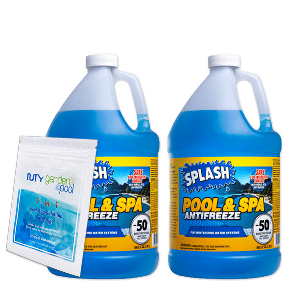 Splash Pool & Spa Antifreeze with My Garden Pool Test Kit - Ultimate Winter Protection Solution! - 2 Pack