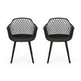 thumbnail image 2 of Christopher Knight Home  Poppy Outdoor Modern Dining Chair (Set of 2) Black 23.20" W x 21.00" L x 32.00" H, 2 of 5