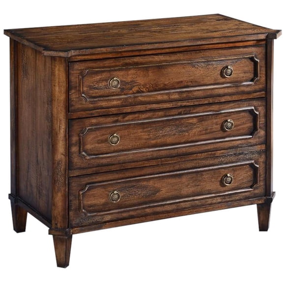 Rustic Pecan Hampton Chest-Solid Wood, Old World Charm