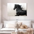 thumbnail image 2 of Elephant Stock Black Friesian Horse Wall Art - Horizontal Canvas Wall Art - Living Room Wall Decor - Animal Canvas - Gray And Black Decor - 45" x 30", 2 of 8