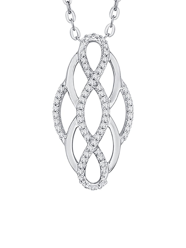 KATARINA Prong Set Diamond Heart Pendant Necklace in Gold or Silver 1//4 cttw, G-H, I2-I3