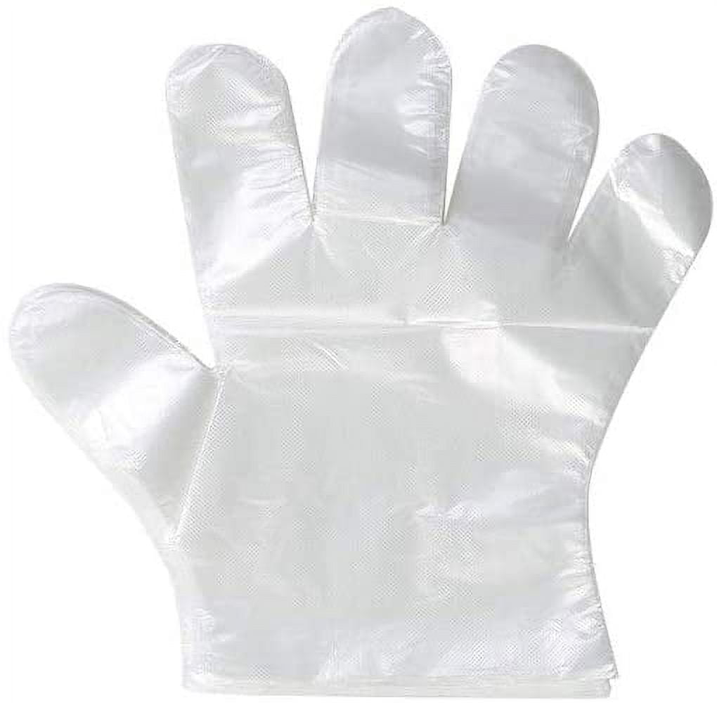GIVIMO 500 PCS Plastic Disposable Gloves, Transparent, One Size Fits Most