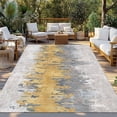 thumbnail image 2 of Yellow Grey Abstract Outdoor Rug for Patio/Deck/Porch, Non-Slip Large Area Rug 5 x 8 Ft, Gradient Geometric Graffiti Modern Art Indoor Outdoor Rugs Washable Area Rugs, Camping Rug Carpet Runner, 2 of 8