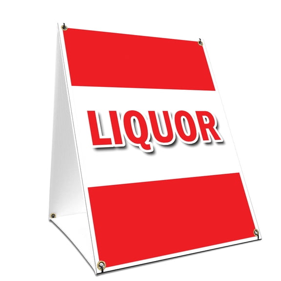 A-frame Sidewalk Liquor Sign With Graphics On Each Side | 18" X 24" Print Size
