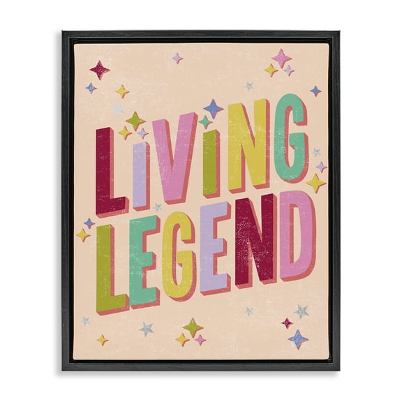 Stupell Industries Vintage Living Legend Phrase Text & Numbers Painting Black Floater Framed Canvas Art Print Wall Art, 17 x 21