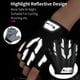 thumbnail image 4 of Fiudx Guantes para Ciclismo Nocturno, Diseño Reflectante, Tejido Transpirable Que Absorbe Los Impactos, Licra, Pulgar Absorbente Del Sudor, Tirador Fácil de Poner, Seguridad Nocturna para Ciclismo, U, 4 of 7