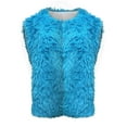 thumbnail image 5 of Drses Womens Faux Fur Vest Cropped Sleeveless Warm Winter Shaggy Open Front Outerwear Vest, 5 of 7