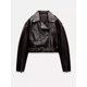 thumbnail image 5 of Chaqueta corta informal de cuero con cinturón y cremallera para mujer, abrigo holgado de manga larga con botones y bolsillo, prendas de vestir elegantes para chica 2024, 5 of 5