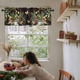 thumbnail image 5 of Green Frog Valances for Windows Farmhouse Kitchen Curtains Valances Rod Pocket Valance Curtains for Kitchen Windows Butterfly Plant Flowers Mushroom Coffee Brown Window Valances for Bathroom 60"x18", 5 of 6
