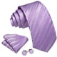 thumbnail image 2 of Set de corbatas Barry.Wang de seda a rayas, 150 cm, con gemelos, 2 of 6