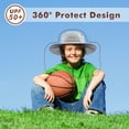 thumbnail image 4 of Tirrinia Summer Sun Hat, UPF 50+ Protection, Foldable Bucket Hat Breathable Wide Brim, Beach Hiking Fishing Safari Outdoor Play Adjustable Drawstring Hat for Child Kid 5-15 Years Old Boys Girls, 4 of 7