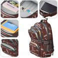 thumbnail image 4 of Football Stripe Brown Pattern Backpack for School, Cute School Bag with Adjustable Shoulder Straps and Padded Back, 16.9"x12.6"x5.9", 4 of 5