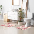 thumbnail image 5 of Toilet Rug U-Shaped Bathroom Rugs Non-Slip Soft Plush Machine Washable Contour Bath Mat Butterflies on Peonies 24x20, 5 of 9