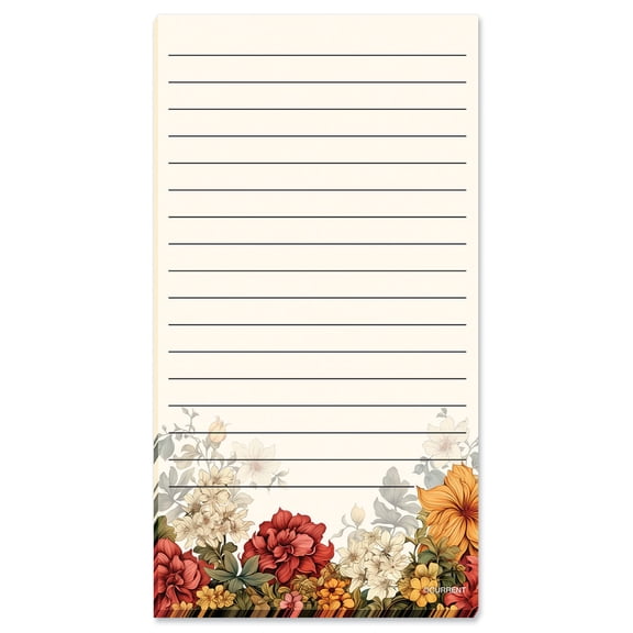 Current Vintage Florals Memo Pads, 60 sheets per pad, Set of 2, 3-1/2" x 6-1/2", Printed in the USA, Great for Shopping List, To-Do Notes