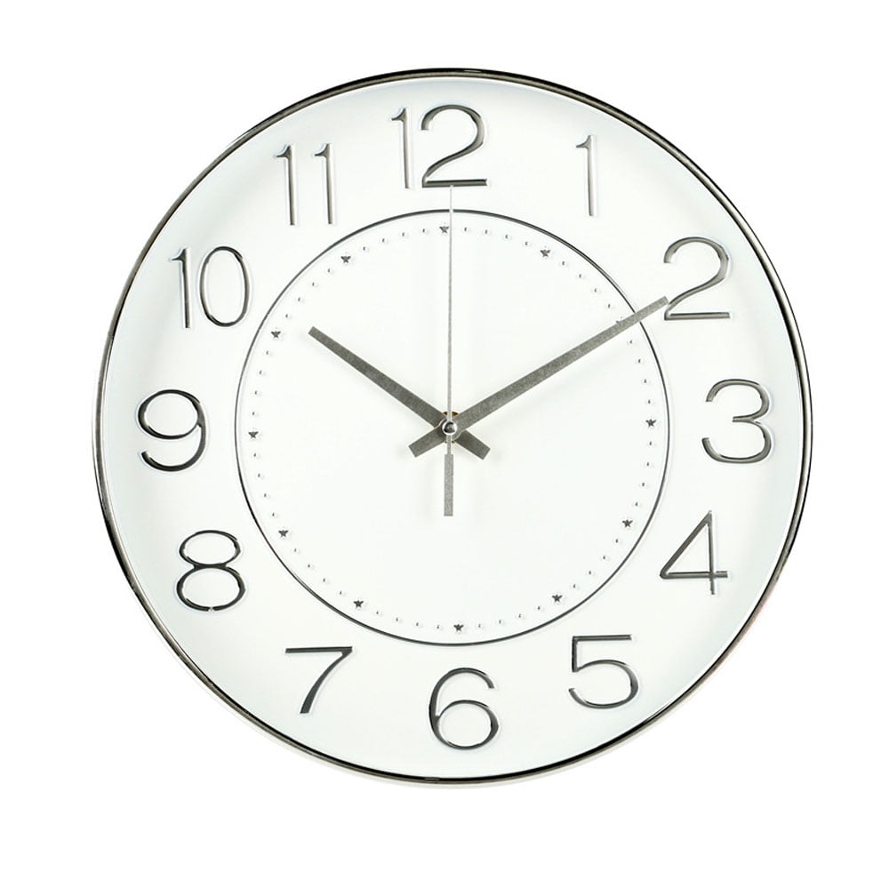 Silent Quartz Clock, Battery Operated Decorative Wall Clock for Living Room Home Office School