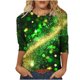 thumbnail image 3 of TaTaai Women's Fashion St. Patrick's Day Unstructured Print Loose Casual Round Neck 3/4 Sleeve T-Shirt Pullover Gift, 3 of 6