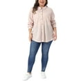 thumbnail image 2 of Agnes Orinda Women's Plus Size Waffle Knit Shirt Jacket Casual Long Sleeve Button Down Blouses 3X Light Pink, 2 of 5