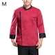 thumbnail image 2 of Chaqueta de chef unisex-adulto de manga larga de manga larga tela de algodón de bolsillo para hombre chaqueta de trabajo para otoño e invierno restaurante hotel rojo m Methold LF000335-11, 2 of 7