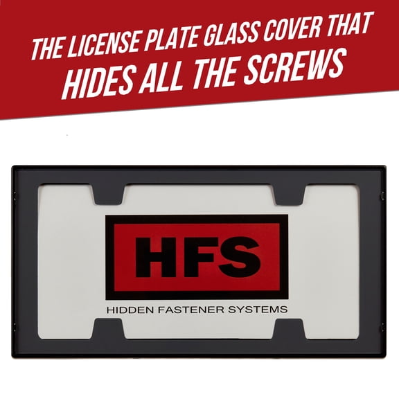 License Plate Glass Cover and Support that HIDES ALL SCREWS / GRAY