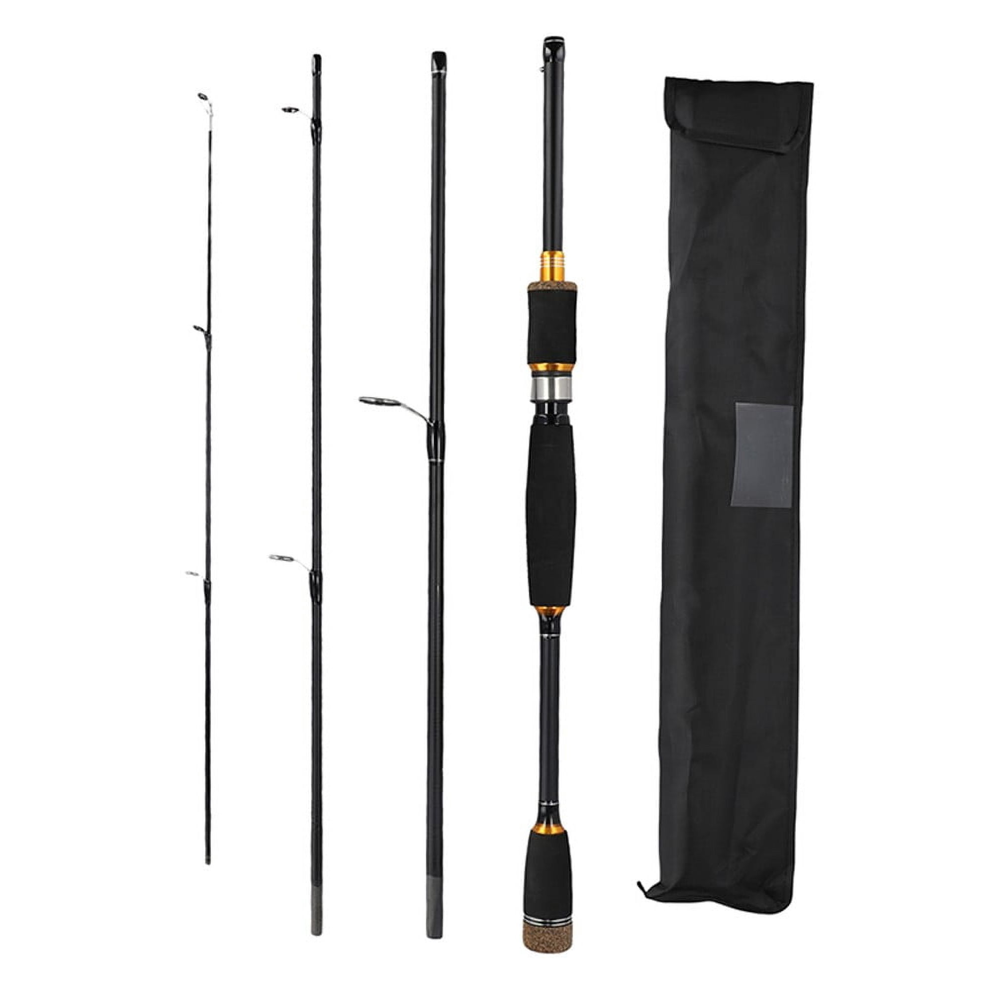 Carbon Fiber Fishing Rod 4 Section Travel Spinning Rod 1.8m
