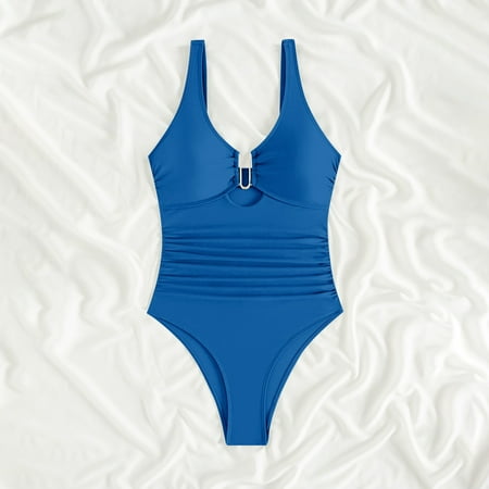 Firefox Swimsuit Women One Piece Tummy Control Bathing Suit for Women Modest V Neck Swimwear-Hot Pink-M Womens One Piece Swimsuits Slimming Swimsuits for Women One Piece Bathing Suit for Women