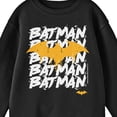 thumbnail image 5 of Batman Repeat Text With Logo Crew Neck Long Sleeve Youth Black Sweatshirt-Small, 5 of 5