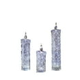 thumbnail image 2 of Icy Giftware Set of 3 Clear Diamond Cut Tall Bi-Color LED Candles 9.5", 2 of 2