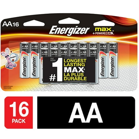 Energizer MAX Alkaline, AA Batteries, 16 Pack