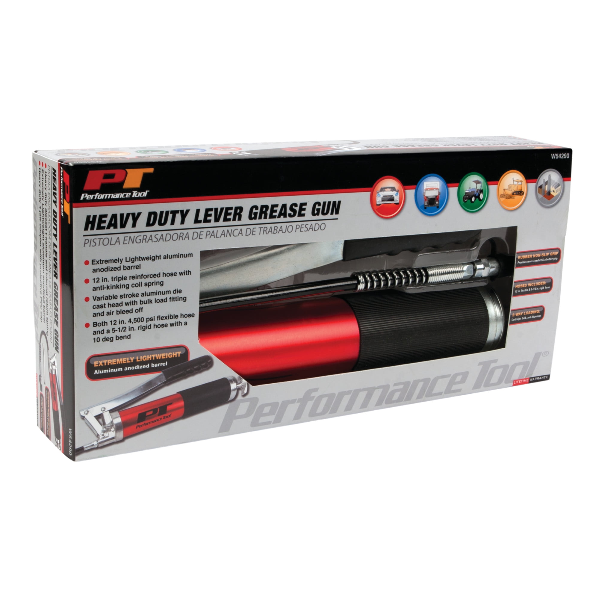 Performance Tool W54290 Aluminum Heavy Duty Lever Grease Gun Kit