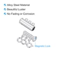 thumbnail image 4 of Uxcell Layering Necklace Clasp 4Pack 3 Strands Slide Magnetic Tube Lock Clasp, Silver, 4 of 6