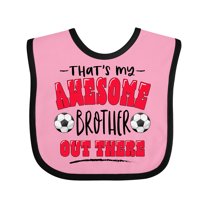 Inktastic That's My Awesome Brother out There with Soccer Balls Boys or Girls Baby Bib