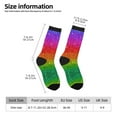 thumbnail image 6 of Uemuo Rainbow Glitter Pattern Women's Crew Socks, Soft Durable Breathable Moisture-Wicking with Odor Control Cotton socks, 6 of 9