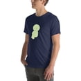 thumbnail image 4 of Funny Smiski Character Shirt – Glow in the Dark Kawaii Tee Unisex Fit (Navy, XS), 4 of 6