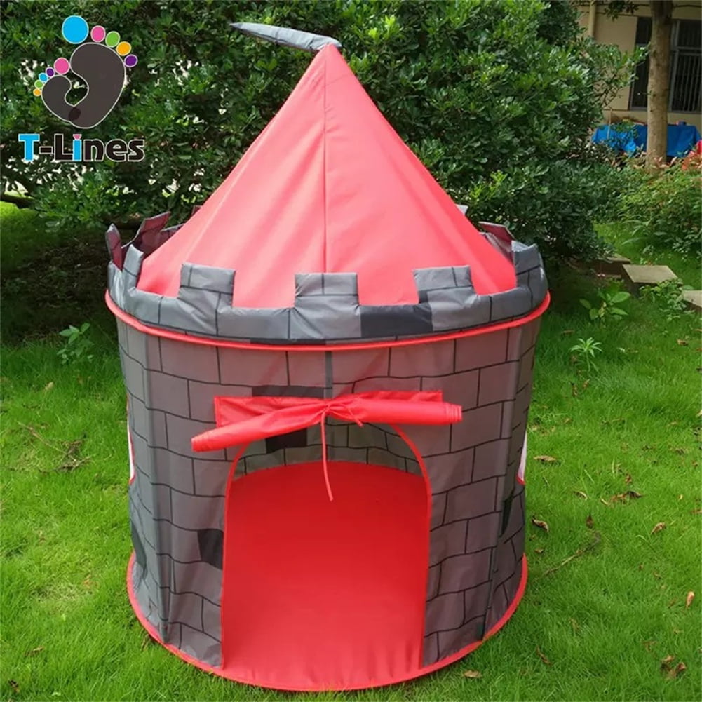 Kadyn Playhouse Castle Pop Up Tent, Outdoor Indoor Big Tent with Ocean Ball, Portable Children's Play Tent for Indoor and Outdoor, Red Kadyn Playhouse Castle Pop Up Tent, Outdoor Indoor Big Tent with Ocean Ball, Portable Children's Play Tent for Indoor and Outdoor, Red