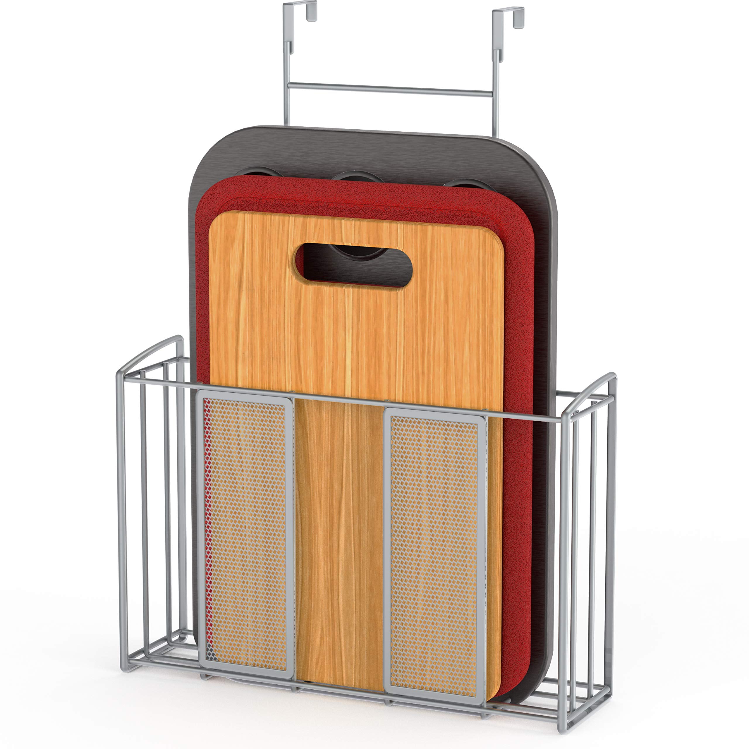 SimpleHouseware Over Door Organizer, Mesh Silver