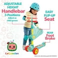 thumbnail image 2 of Spark.Create.Imagine Cocomelon 3 Wheel Light-Up Scooter with Folding Seat for Toddlers, Ages 3+, 2 of 7