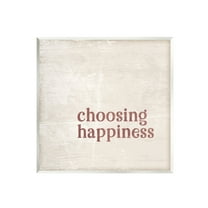 Stupell Industries Choosing Happiness Rustic Grain Pattern Phrase Graphic Art Unframed Art Print Wall Art, Design by Jennifer Pugh