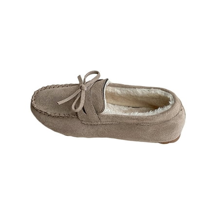 

Woobling Women Indoor Outdoor Plush Lined Moccasin Slip On Lightweight Cozy Anti Skid Shoes