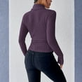 thumbnail image 4 of Long Sleeve T-Shirt for Women Ribbed Knit Turtleneck Slim Fit Sweater Top, Stretchy Casual Pullover for Fall Winter, 4 of 5