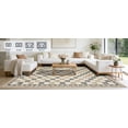 thumbnail image 2 of FairOnly 8'x10'Modern Checkered Machine Washable Area Rug Ultra Thin Low Pile Pet Friendly Non Slip Rug for Kitchen Bedroom Contemporary Home Decor,Beige Camel, 2 of 5