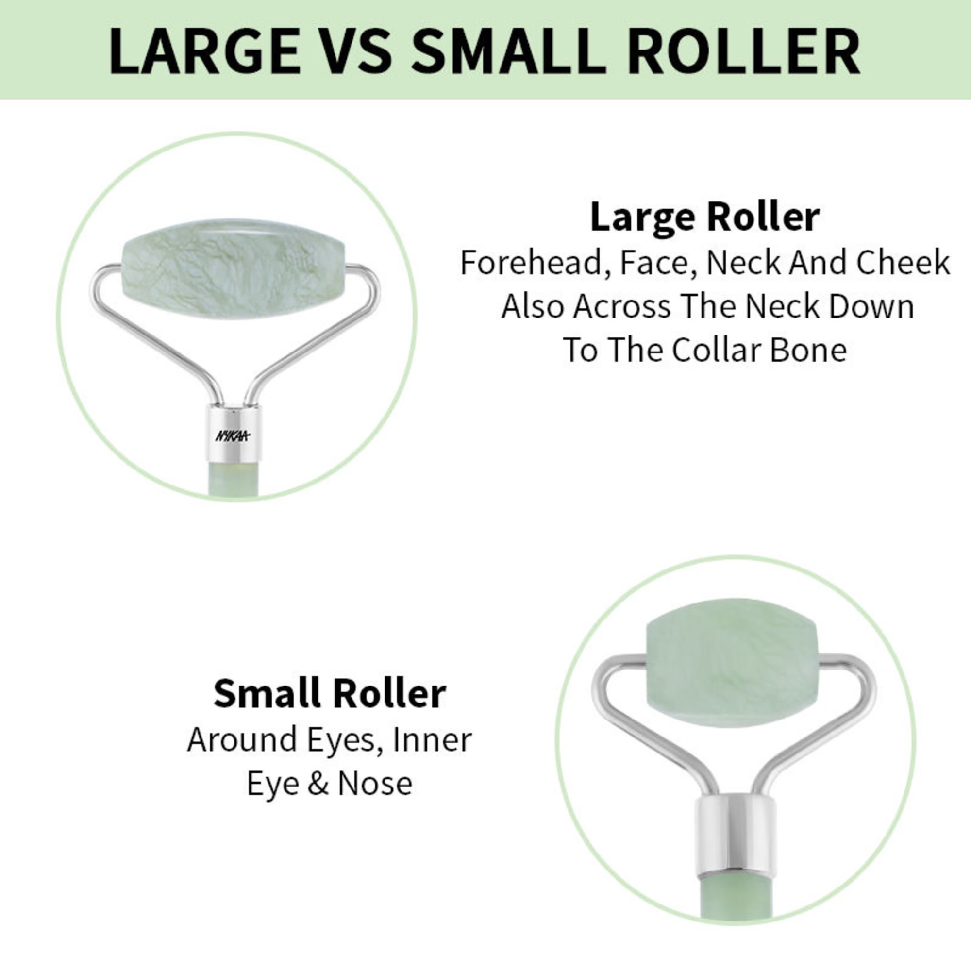 NYKAA Face Massage Rollers Green Jade 1pc