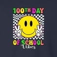 thumbnail image 3 of Wild Bobby 100th Day of School Retro Cute Smiley Face, 100 Days of School 2024 2025 Design for Kids Youth Boys Girls School Toddler Fleece Crewneck Sweatshirt, 3 of 6