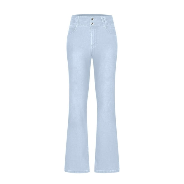 Uerlsty Women's Skinny Denim Bootcut Jeans Long Pants Ladies Low Waist  Flared Trousers 