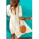 thumbnail image 1 of ABPHQTO Minivestido de mujer de manga corta con espalda abierta y cordones texturizados en beige, 1 of 5