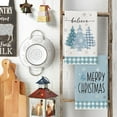 thumbnail image 3 of Blue Pine Trees Merry Christmas Kitchen Towels Dish Towels, 18x26 Inch Believe Winter Xmas Holiday Decoration Hand Towels Set of 2, 3 of 6