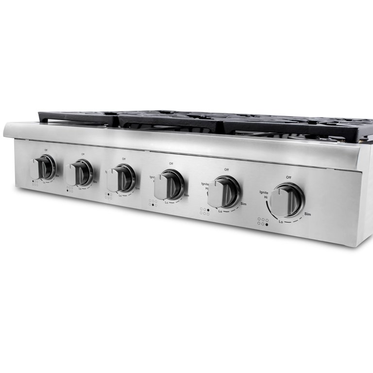 36 Inch Professional Gas Range in Stainless Steel - THOR Kitchen