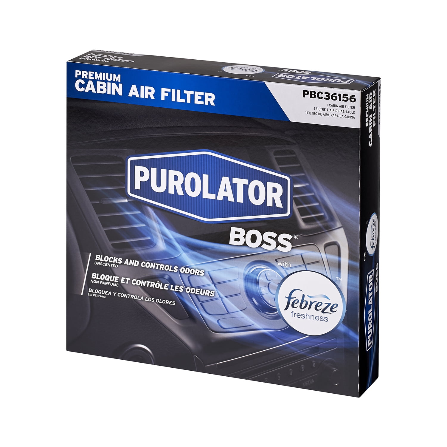 Purolator Cabin Air Filter with Febreze Freshness Purolator BOSS PBC36156 for Jeep, Dodge
